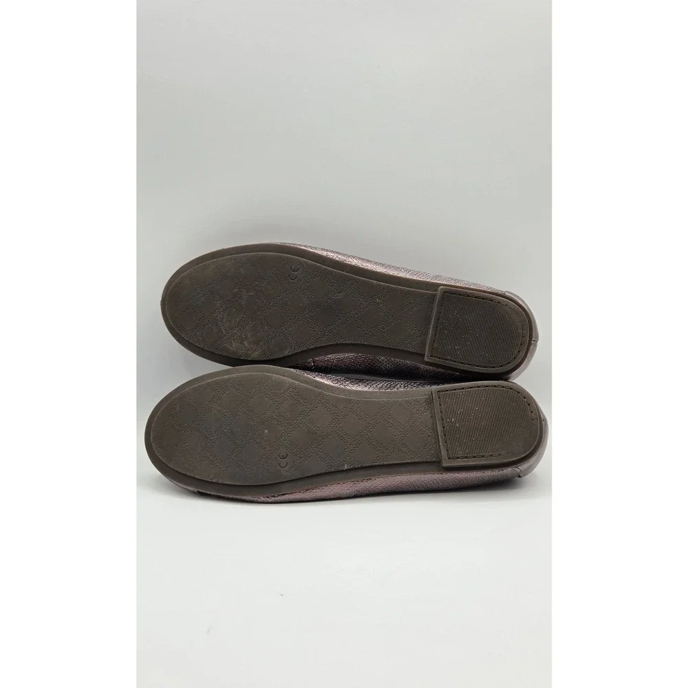 Vionic Minna Women Ballet Flats Size 8 Pewter Metallic Snake Leather Comfort